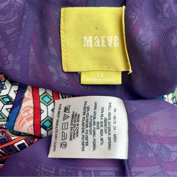 Anthropologie Maeve Silk Geoda Maxi Midi Skirt Wrap Tribal Print Size 12 - Picture 8 of 9